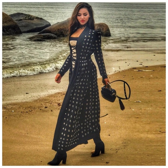 Tops - Runway Long Grommet Duster Jacket